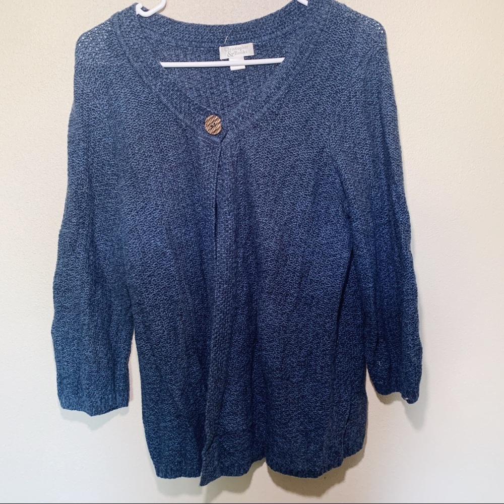 Christopher & Banks Open Front Top Button Sweater